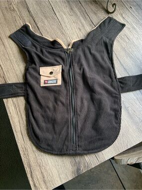 Tractr Black Corduroy Jacket with Tan Pocket